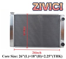 3-Rows Radiator Universal Double Pass Core Size: 26