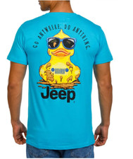 JEDCO Mens JEEP Muddy Duck Blue Cotton Blend S/S Graphic T-SHIRT  S  NWT picture