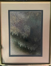 Vintage Vanguard Studios Abstract Art #628427 Original Frame Blue Copper 3D picture