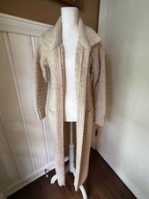 Vintage Carol Cohen 100% Wool Maxi Cardigan Duster Speckled Knit M picture