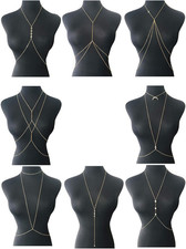 4-8Pcs Sexy Body Chain Belly Waist Chain Necklace Summer Beach Bikini Bra Body J picture