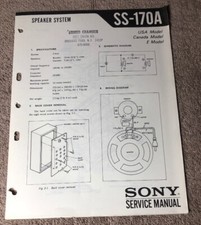 SONY SS-170A SPEAKERS ORIGINAL SERVICE BROCHURE M709x picture