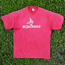 Alstyle MTV Jackass Graphic Red Promo T Shirt XL Thrashed Faded  picture