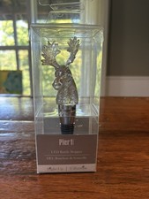Pier 1 Imports Silver Moose LED Light-Up Bottle Stopper Brand New picture