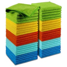 AIDEA Microfiber Cleaning Cloth-50PK, 50PK, Yellow Blue Green picture