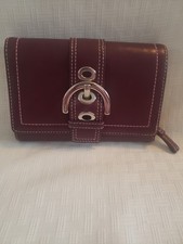 Vintage Burgundy  Soho  Coach Trifold  Wallet picture