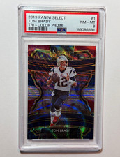 Panini 2019 Select Concourse Tom Brady Tri-Color Prizm /199 #1 PSA 8 picture