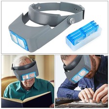Jewelers Head Headband Magnifier LED Illuminated Visor Magnifying Glasses Loupe picture