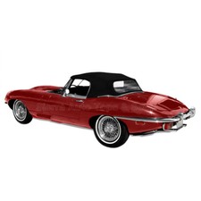 Jaguar XKE 1961-1971 Convertible Top in Black Cloth with Plastic Window picture