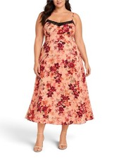 Torrid Tea Length Floral Cami Dress 2X 18 20 NWT Lace Challis Cottagecore picture
