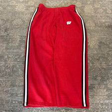 vintage y2k striped wisconsin badgers sweats | small stains shown in picture picture