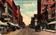 1910s Walnut Street Des Moines Iowa Postcard Acmeograph Urban Scene picture