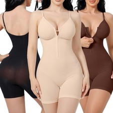 Womens Bodysuit Shapewear Zip-Up Full Body Shaper Tummy Control Seamless Shaper picture