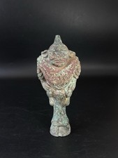 China Antique bronze figurine holder Divine human sitting on hoof ornament 神人形支架 picture