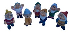 Vintage Walt Disney Productions Seven Dwarfs Figures Complete Set of 7 Rubber picture