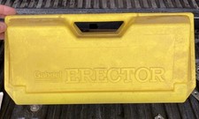 Vtg 1976 Gabriel Erector Set Yellow Plastic Case Motor & many many pieces picture