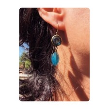 Vintage Carol Dauplaise NWT Elevated Basic Dangling Earrings Blue One Size picture