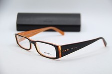 NEW PRADA VPR 10F 2BX-1O1 BLACK ORANGE AUTHENTIC FRAMES EYEGLASSES 51-16 picture