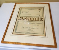 Original, framed 1897 Sheet Music - KLONDIKE MARCH/TWO STEP - hear it on youTube picture