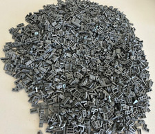 SHIPS FREE Lego HUGE Lot (400) DARK BLUISH GRAY 1x2 Plate Tile Handle Parts Mix picture