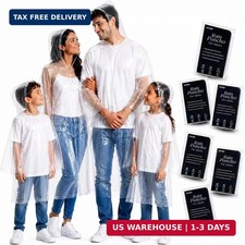 6 Pack Disposable Rain Ponchos for Adults，Clear Emergency Ponchos with Drawstrin picture