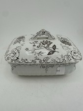 antique Chelsea brown and white transferware Three Piece Soap Dish  picture