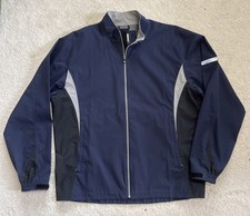 Footjoy Hydrolite Jacket Mens L Navy Blue Windbreaker Dryjoys Full Zip Golf Nice picture