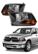 for 2009-2012 Dodge Ram Halogen Headlights Chrome Pair picture