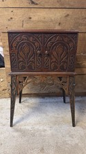 Rare - Vintage 1930s Art Deco Smoker Cabinet. Beautiful Piece Cast Iron Base. picture