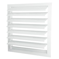 16x16 Inch Aluminum Vent Cover, Shutter Exhaust Fan Louvered Vent, White picture
