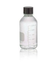 Case of 48 W/ Caps. Wheaton 250ml Borosilicate Media Bottles, Graduated/Non-Grad picture
