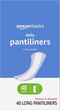 Amazon Basics Daily Pantiliner, Long Length, Feminine Pads for Women, Unscented, picture