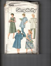 Vintage Simplicity 7645 Maternity Pattern Size 14/42 Jumper Dress Blouse & Pants picture