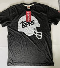 Topps Football Cards Helmet T-Shirt by Homage, Size Medium, Charcoal Gray picture