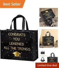 Stylish Gold Foil Graduation Gift Bag - Perfect 10x5x13 inch Size for Gifts picture