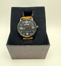 Wenger Automatic Black Dial Brown Leather Strap 43mm 100m Date Watch picture