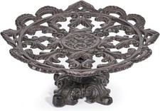 Vintage Cast Iron Cake Stand - 13in Dessert Pedestal picture