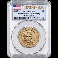 2026 President Donald J Trump $1 Coin PCGS MS66 FIRST STRIKE Semiquincentennial picture