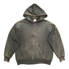 Vtg Gradient Sun Faded Zip Hoodie Distressed Grunge Burnout Smoked Out Skater L picture
