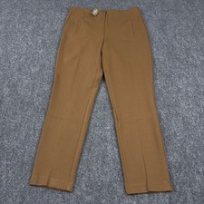 NEW Chico's The Juliet Ankle Pant Womens 1 (8) Brown Stretch Pull On Slim Leg picture