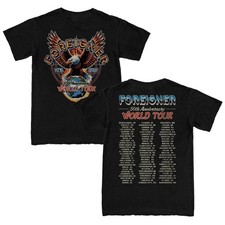 New Foreigner Band 50th Anniversary Eagle Tour Tee All Size picture