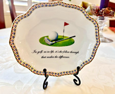 Mottahedeh “In Golf as in Life” Small Oval Tray Dish Porcel Portugal NR picture