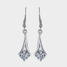 3.00Ct. Round Shape Certified White Diamond Earring In 925 Silver - Tariffs Free picture