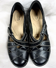 Clarks Ashland Spin Q Mary Jane Black Leather Slip-On 8.5M SO COMFORTABLE picture