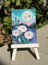 ACEO PRINT Limited Edition Painting Signed Vibrant Landscape Art shaped.by.sykes picture