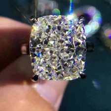 RARE 24.50 Ct Certified Treated Gorgeous White Diamond Ring In 925 Silver picture