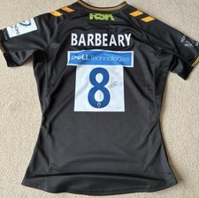 Authentic Hand Signed And Match Worn Alfie Barbeary - Wasps Rugby Shirt picture