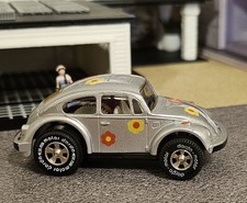  Vintage Darda Motor VW Bug Silver Flower Power Die-Cast Pull-Back Germany 🇩🇪  picture