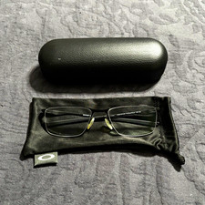 Oakley Socket 5.5 Black Rectangular Half Rim Metal Eyeglasses Frames picture