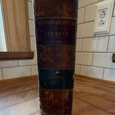Rare 1863 - law book - Vermont appendix - general statues picture
